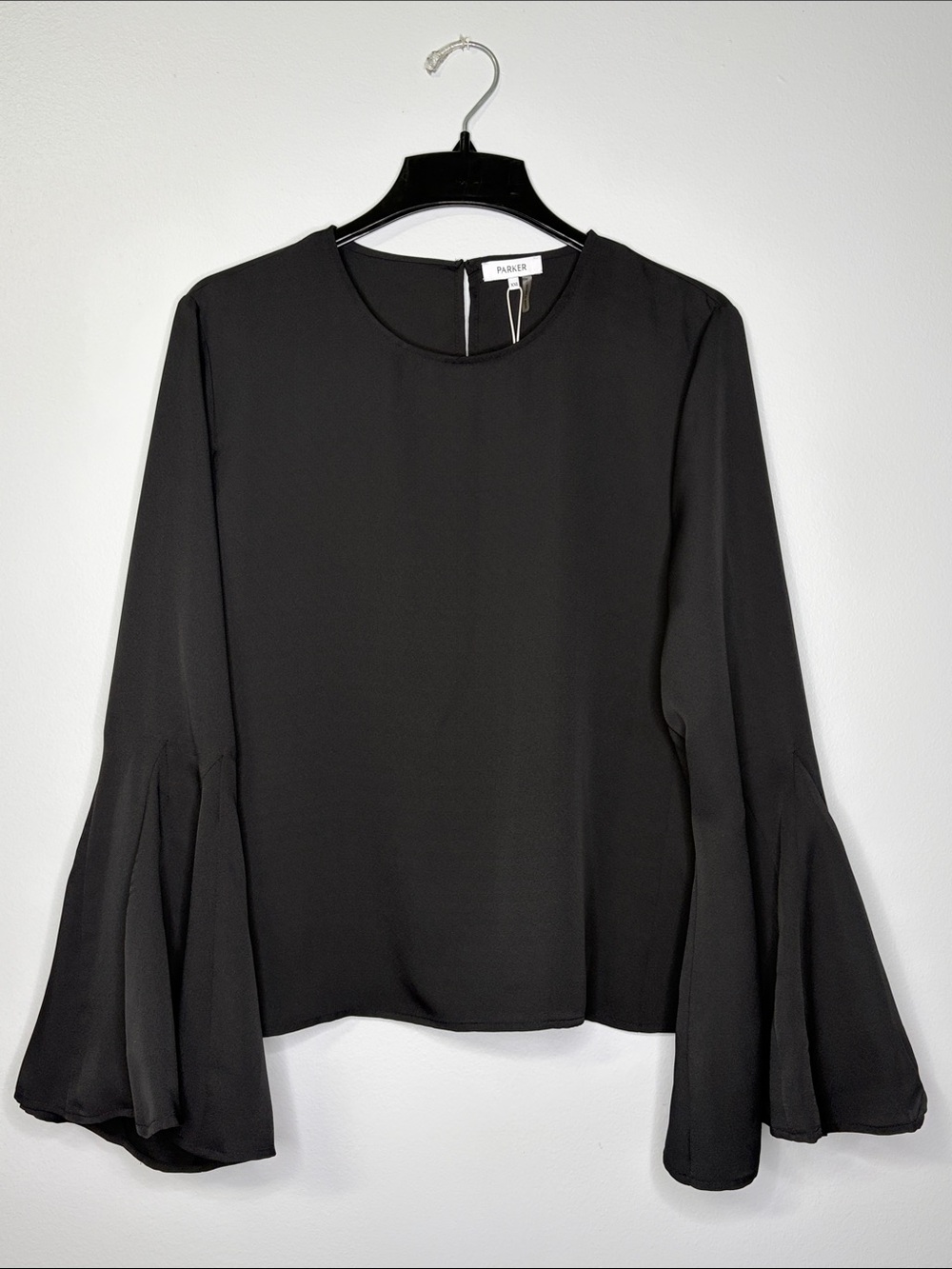 Parker Black Long Bell-Sleeve Top Size XXL